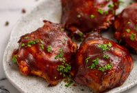 Tender Crockpot BBQ Chicken Thighs