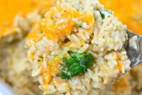 Creamy Broccoli Cheddar Rice Casserole
