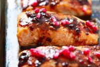 Sweet-Tart Pomegranate Glazed Salmon
