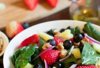 Sweet & Savory Spinach Fruit Salad