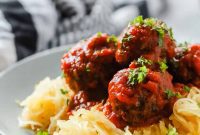 Golden Squash Swirls with Savory Meatballs