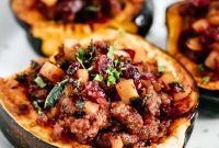 Hearty Sausage-Filled Acorn Squash Bake