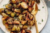 Crispy Brussels Sprouts with Tangy Mustard Mayo