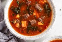 Hearty Instant Pot Beef, Sweet Potato, and Kale Soup