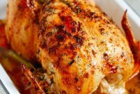 Garlic Herb Butter Roasted Whole Chicken