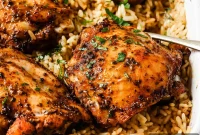One-Pan Golden Chicken Thighs with Rice