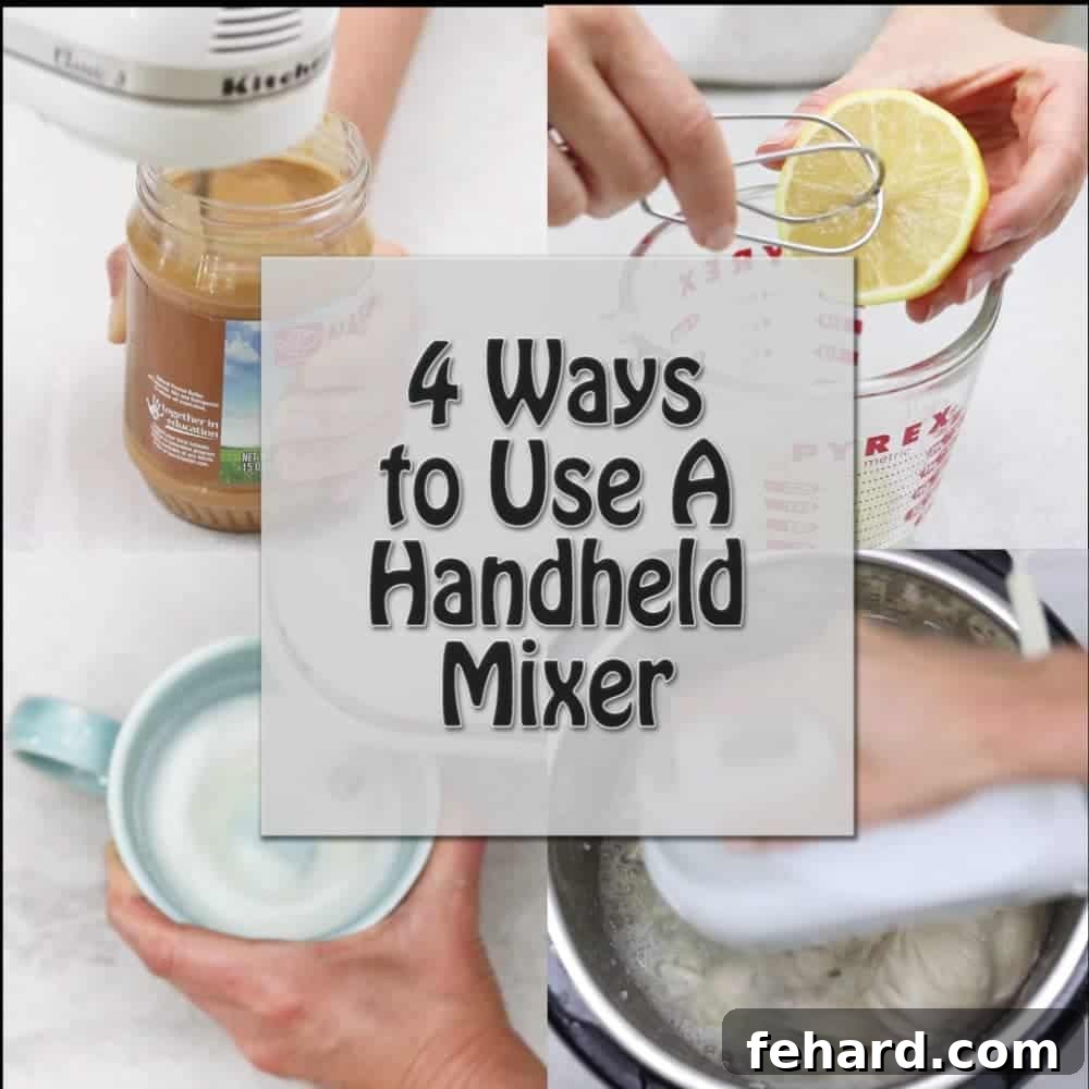 Use for Kitchen Aid Mixers Collage of 4 Ways to Use Mixer with title text overlay.