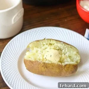 Baked Potato on White Plate