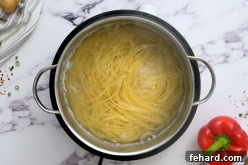 Noodles for Asian Salad in big pan.