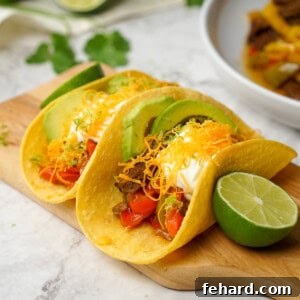 Steak Fajitas served on corn toritllas. A vibrant plate of tender steak and vegetables.