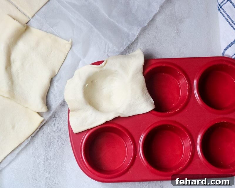 Puff Pastry in silicone baking tin.