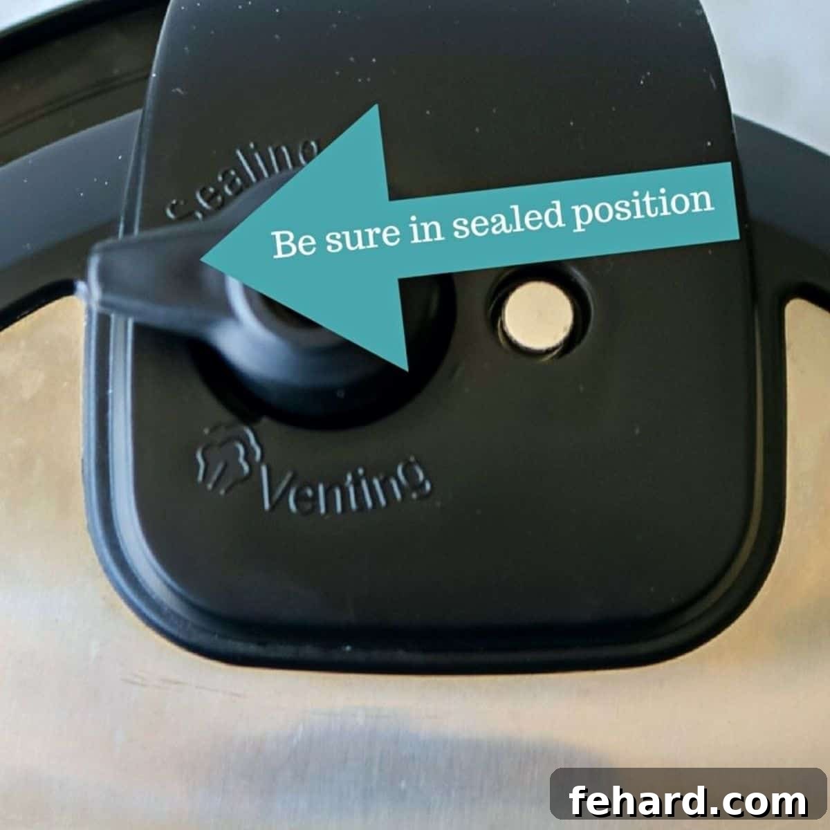 Instant Pot Not Sealing Blue arrow pointing to sealing ring, highlighting its position for proper sealing in an Instant Pot.
