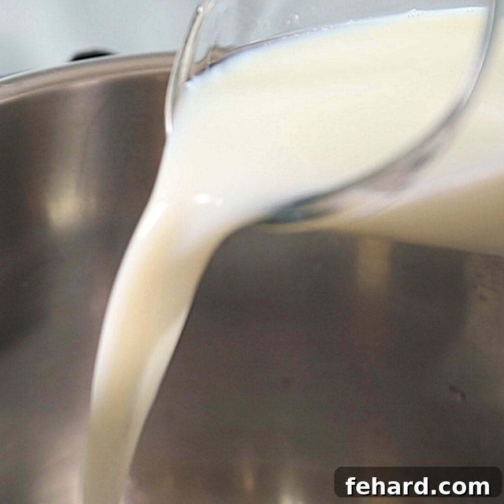 Instant Pot won't come to pressure Milk being poured into instant pot, demonstrating how dairy products can cause issues if not handled correctly.