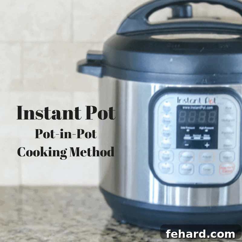 Instant Pot with text Instant Pot Pot in Pot Cooking Method