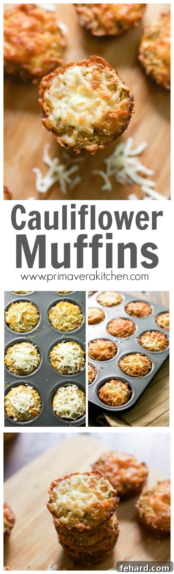 Cauliflower muffins - These Cauliflower Muffins are gluten-free, low-carb and high in fiber. They are perfect side dish, appetizer or even a delicious on-the-go quick snack!!