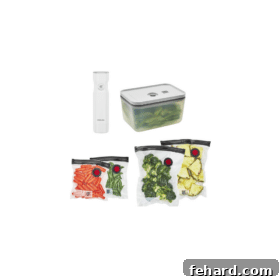 A sleek white Zwilling Vacuum Sealer Machine, essential for food preservation and meal planning.
