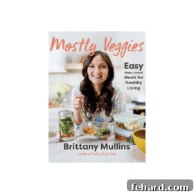 The cover of the 'Mostly Veggies Cookbook', featuring vibrant plant-based dishes, ideal for health-conscious foodies.