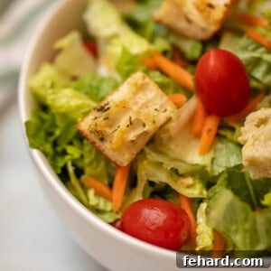 Tossed Salad topped with homemade croutons.