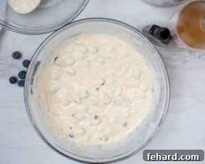 Eggless Pancake Batter in mixing bowl