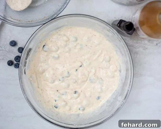 Eggless Pancake Batter in mixing bowl