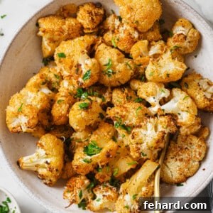 Roasted Cauliflower with Parmesan and Garlic