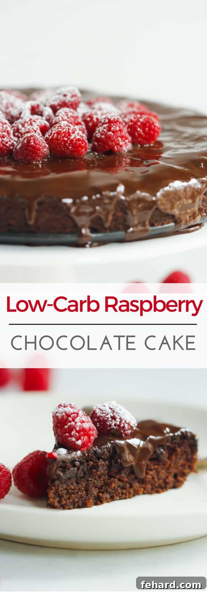 Low-Carb Raspberry Chocolate Cake - This Low-carb Raspberry Chocolate Cake is also gluten, sugar and dairy-free. It’s made with almond flour, coconut oil and milk and raspberries too. 