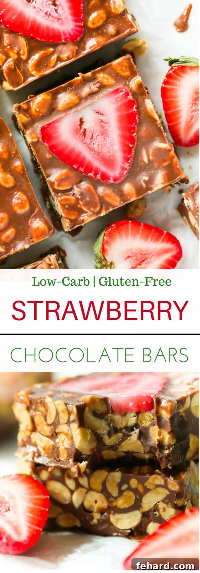No-Bake Chocolate Strawberry Bars - Healthy Summer Dessert Low-Carb No-Bake Chocolate Strawberry Bars - Healthy and easy summer dessert recipe.