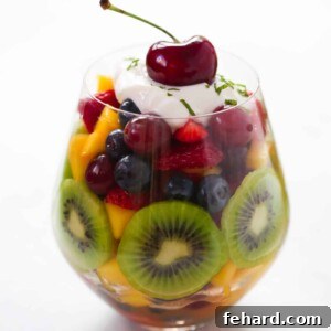 Fruit Salad in a glass cup