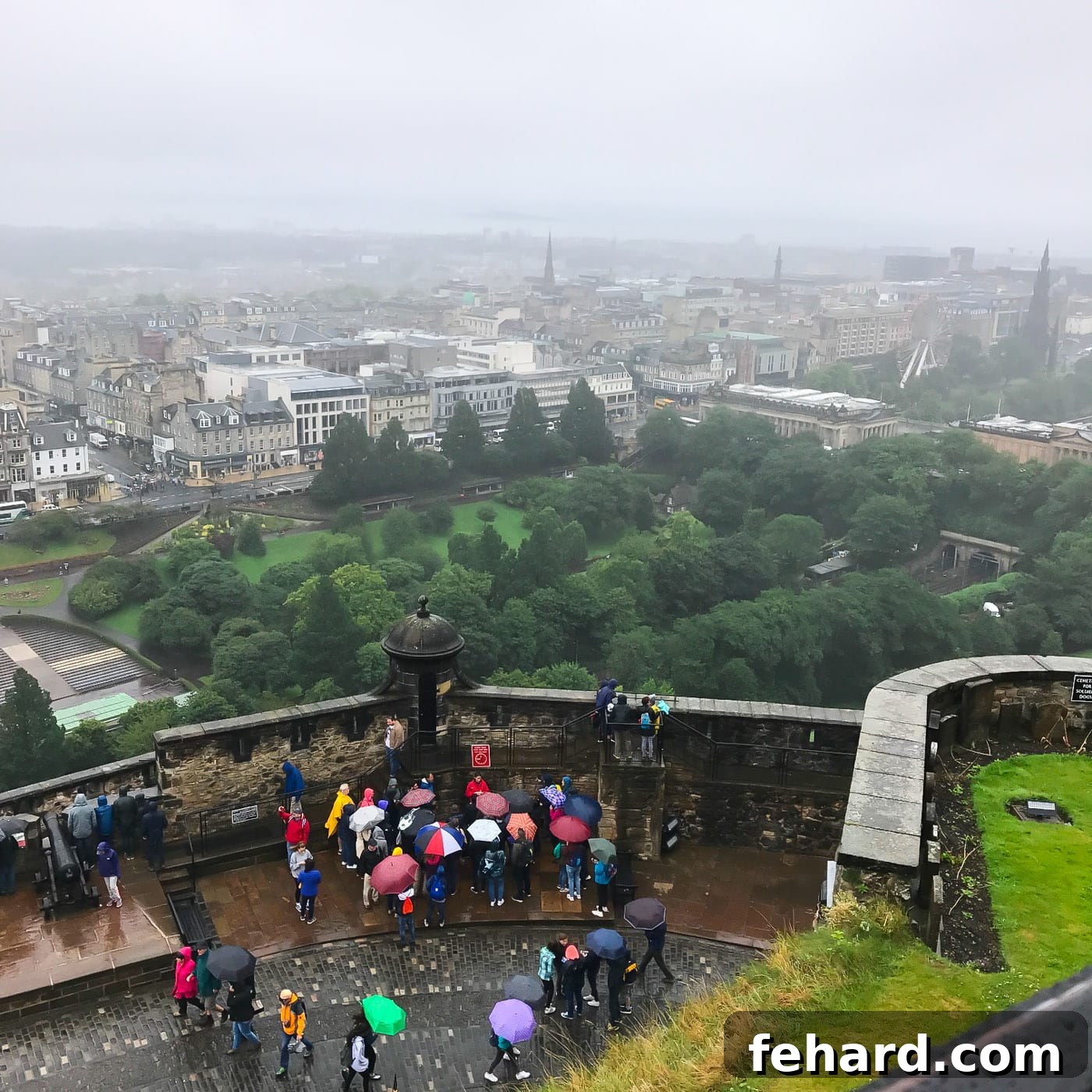 The formidable walls and towers of Edinburgh Castle, a symbol of Scotland