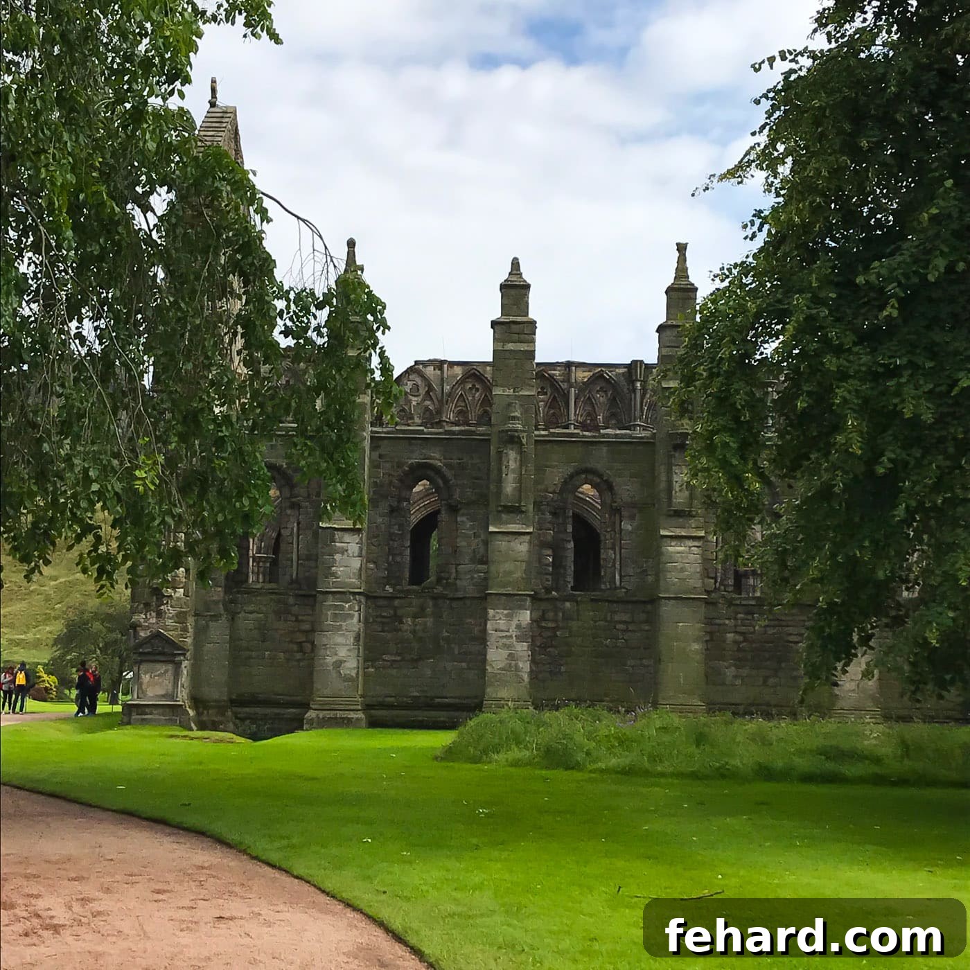 Another perspective of the grand facade of The Palace of Holyroodhouse