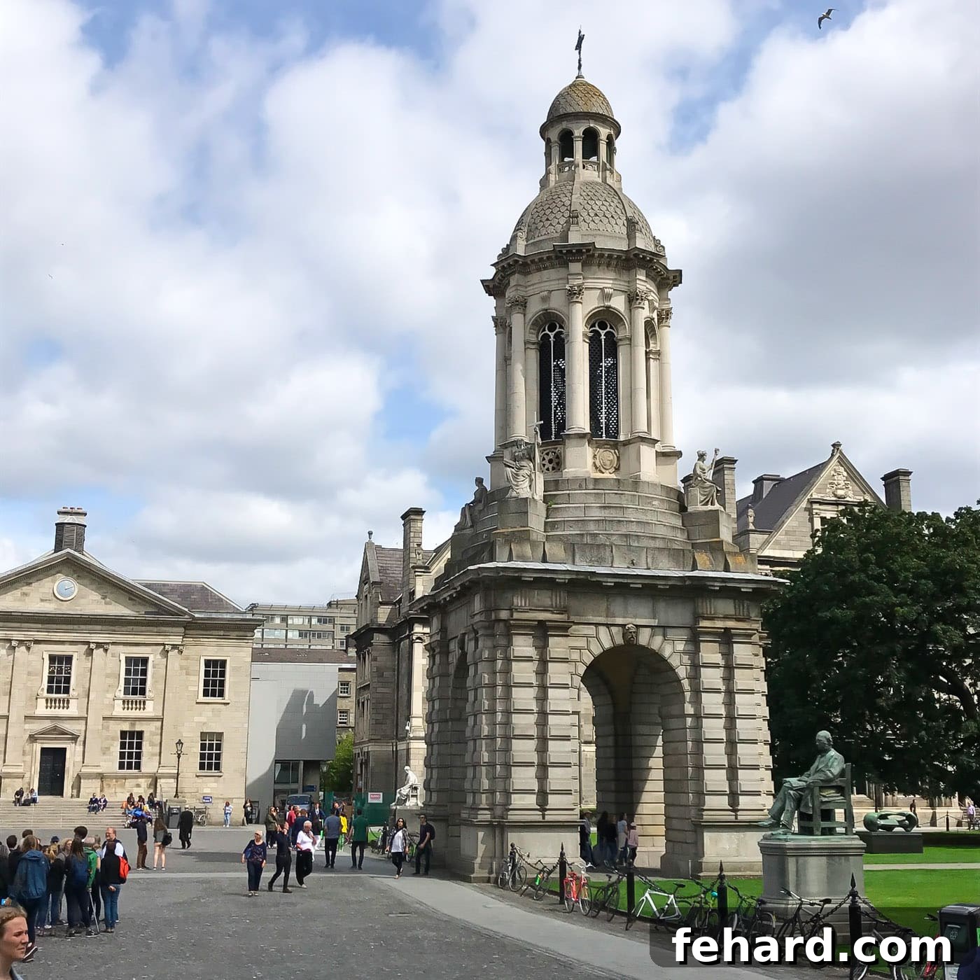The distinguished exterior of Trinity College Dublin, a renowned educational institution