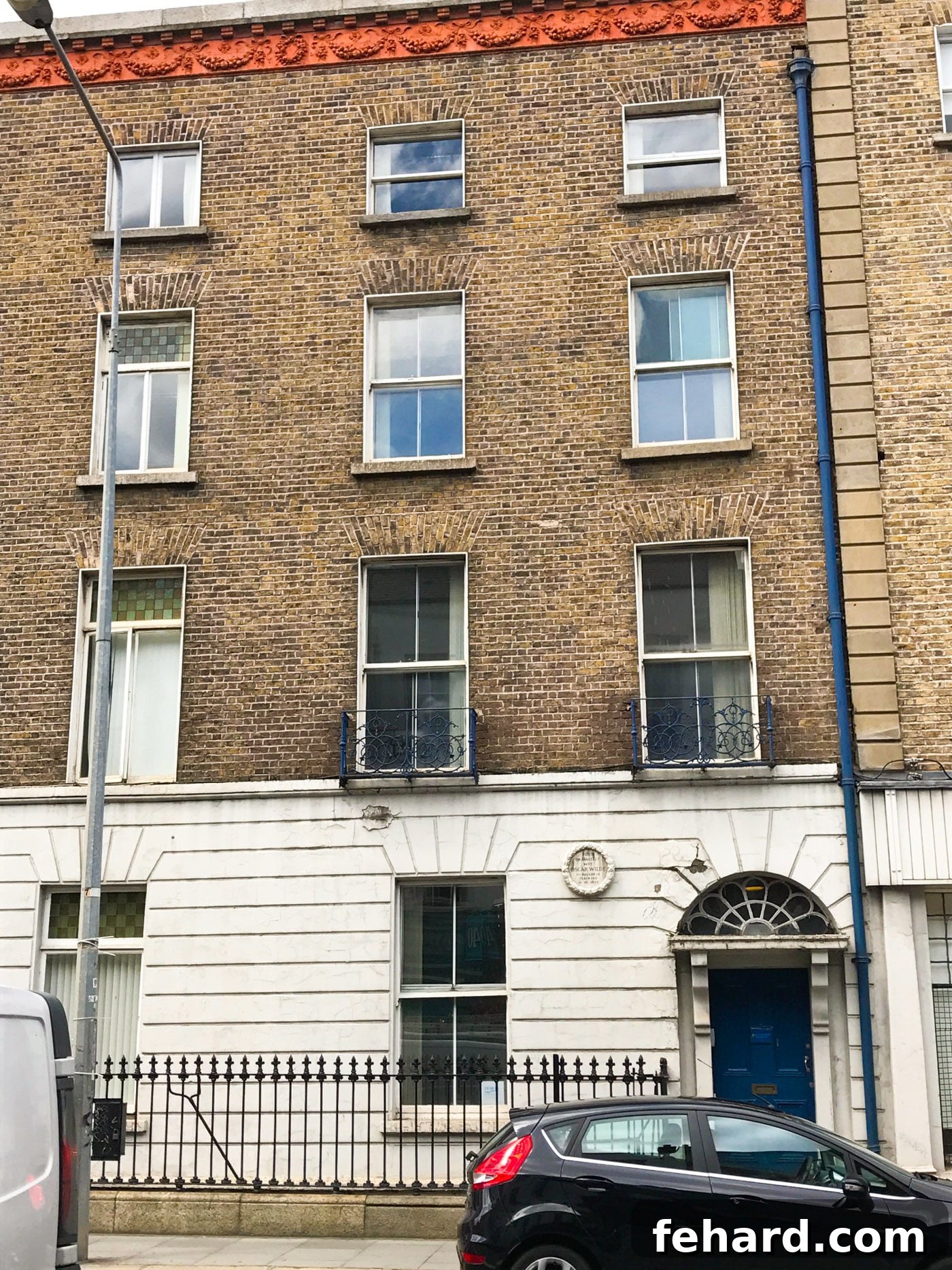 The distinctive exterior of the house where the celebrated Oscar Wilde was born in Dublin