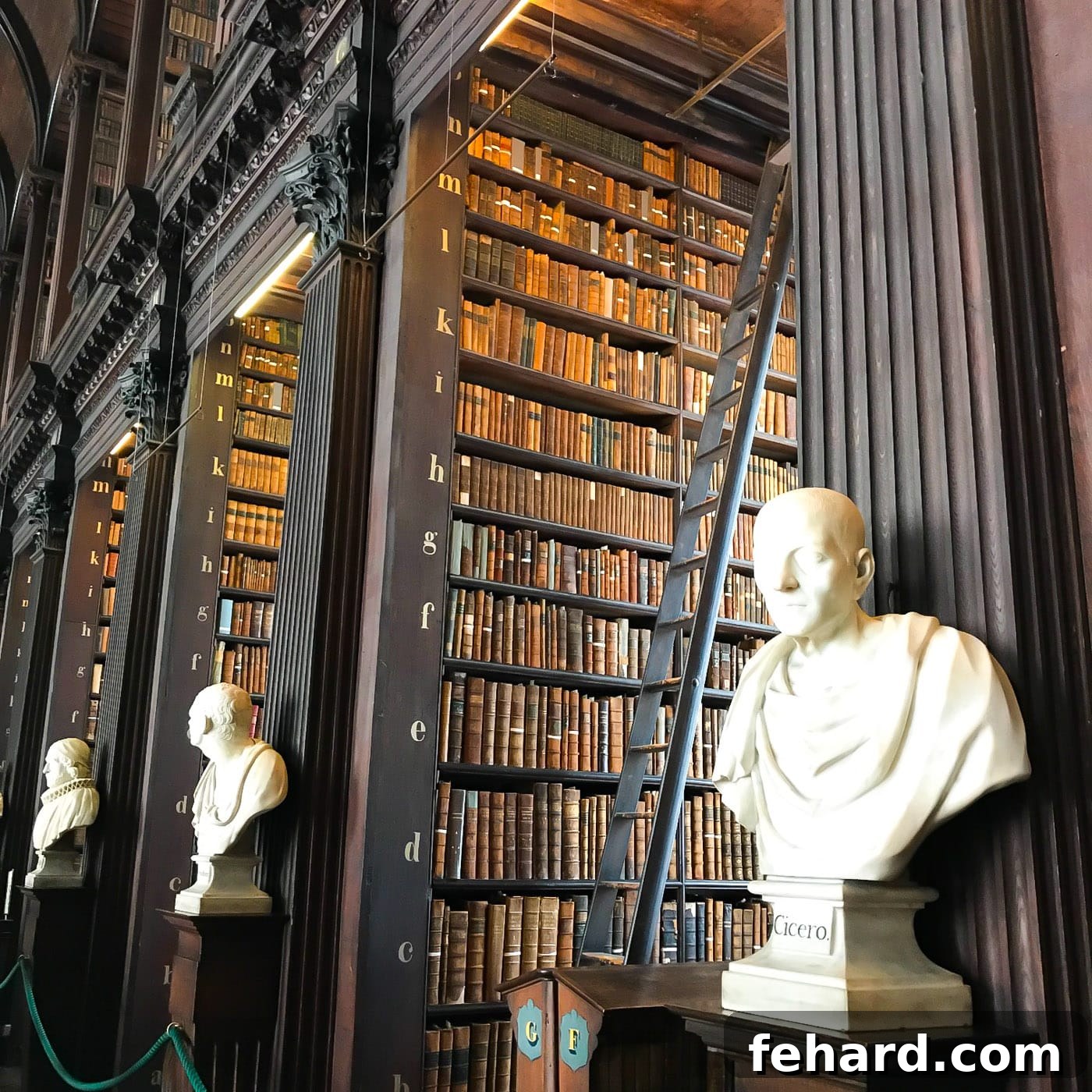 A sweeping view of the magnificent interior of the Library of Trinity College Dublin