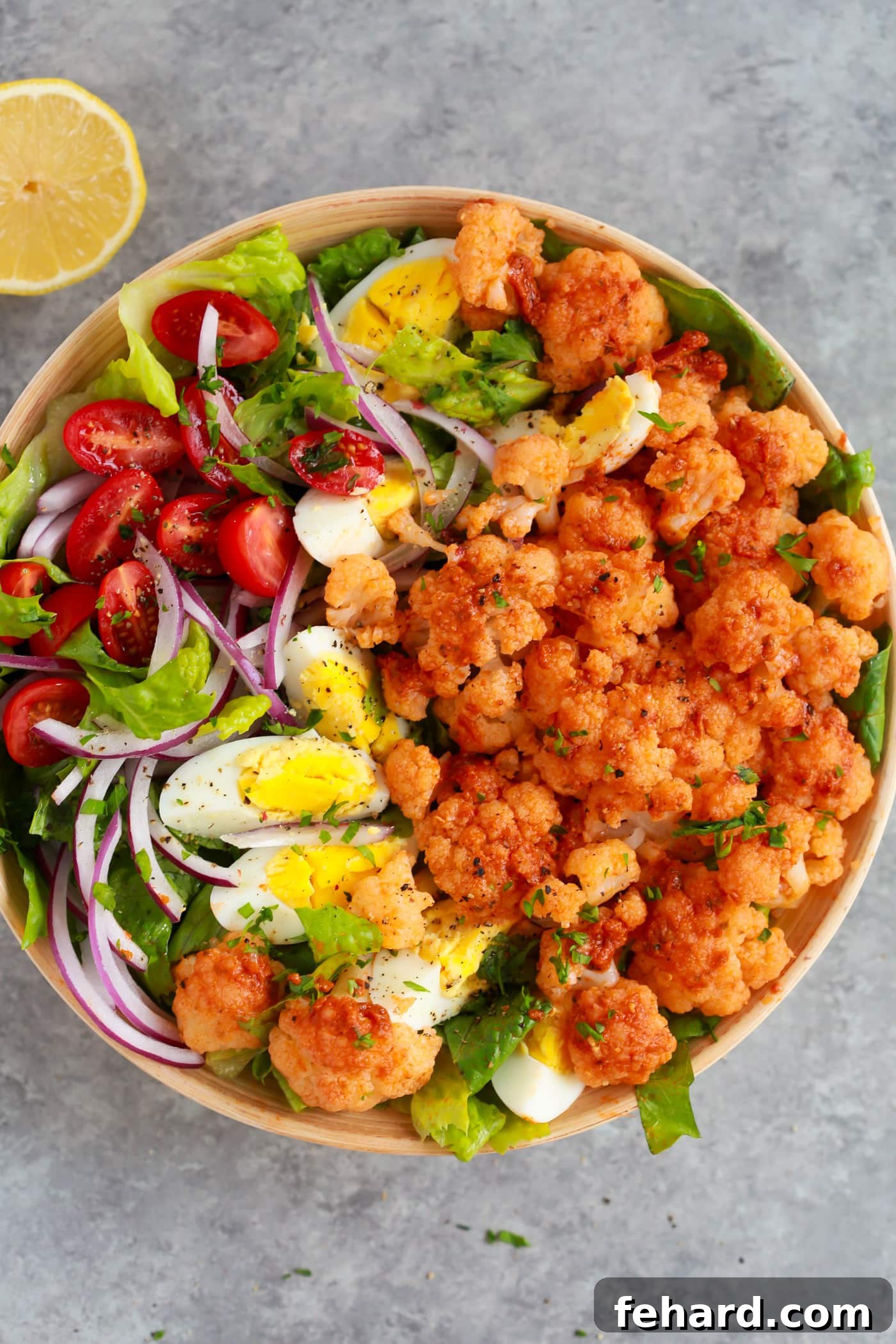 Sun-dried Tomato Pesto Cauliflower Salad is a flavorful and healthy lunch option. 