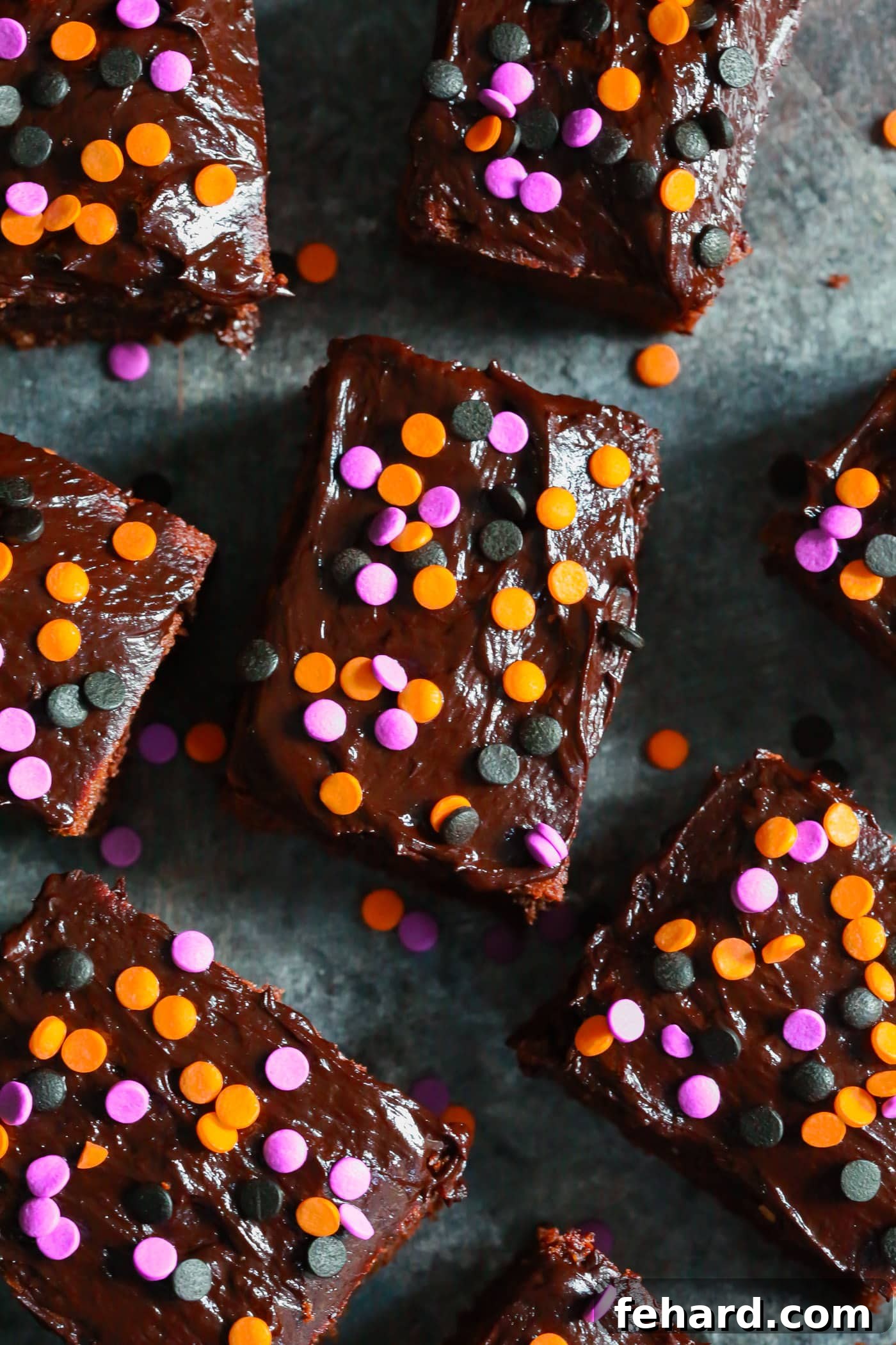 A close-up of the gooey, rich texture of gluten-free almond butter brownies before frosting.