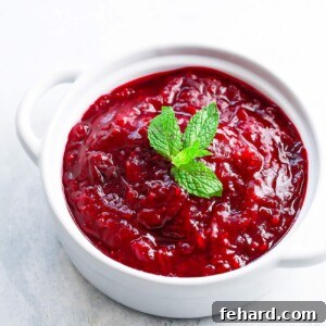 Guilt-Free Cranberry Zing 5 A bowl of freshly made cranberry sauce.