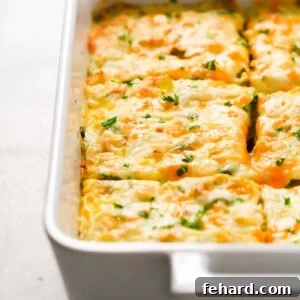Make Ahead Breakfast Casserole with vibrant vegetables, eggs, and cheese.