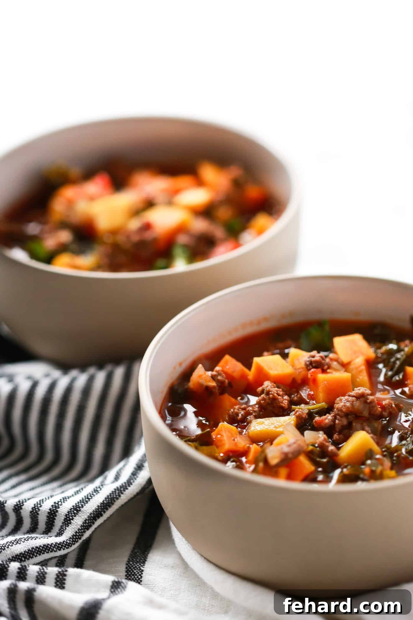 Ground Beef Butternut Squash Kale Soup - Primavera Kitchen