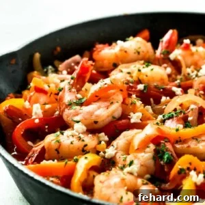 Shrimp, Bell Pepper and Onions Skillet Recipe Image