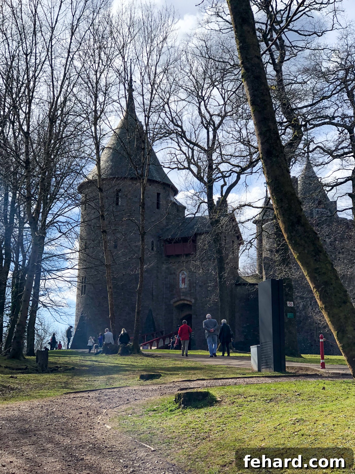 Captivating exterior view of Castell Coch, the 'Red Castle', known for its fairytale appearance
