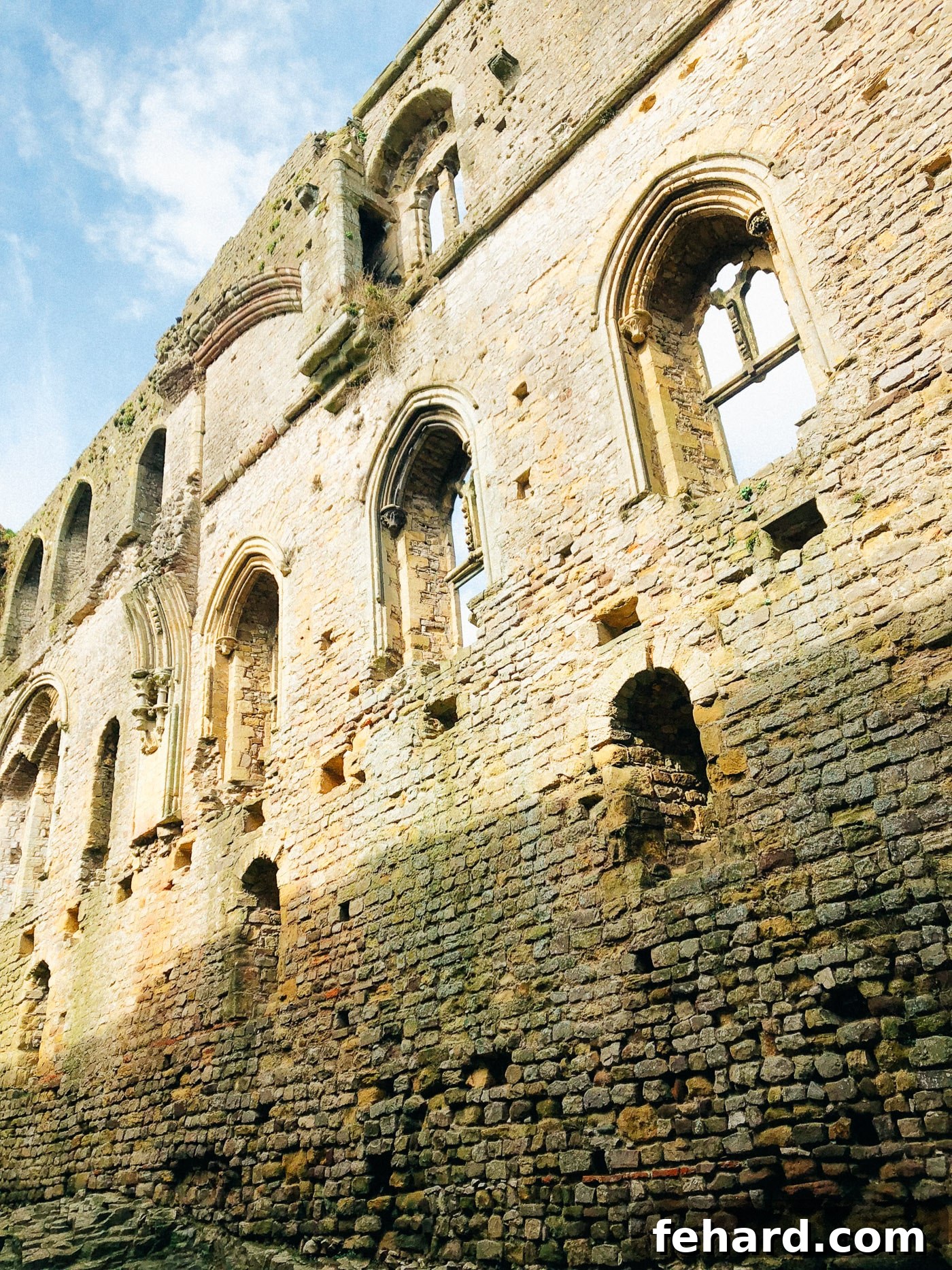Another perspective of Chepstow Castle's exterior, showcasing its historical significance