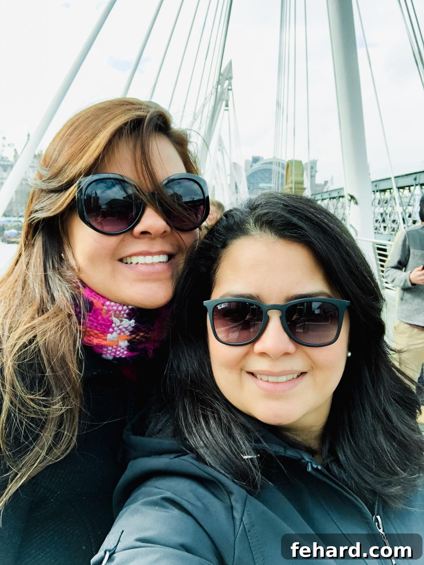 A selfie of two smiling women, enjoying their London adventure together