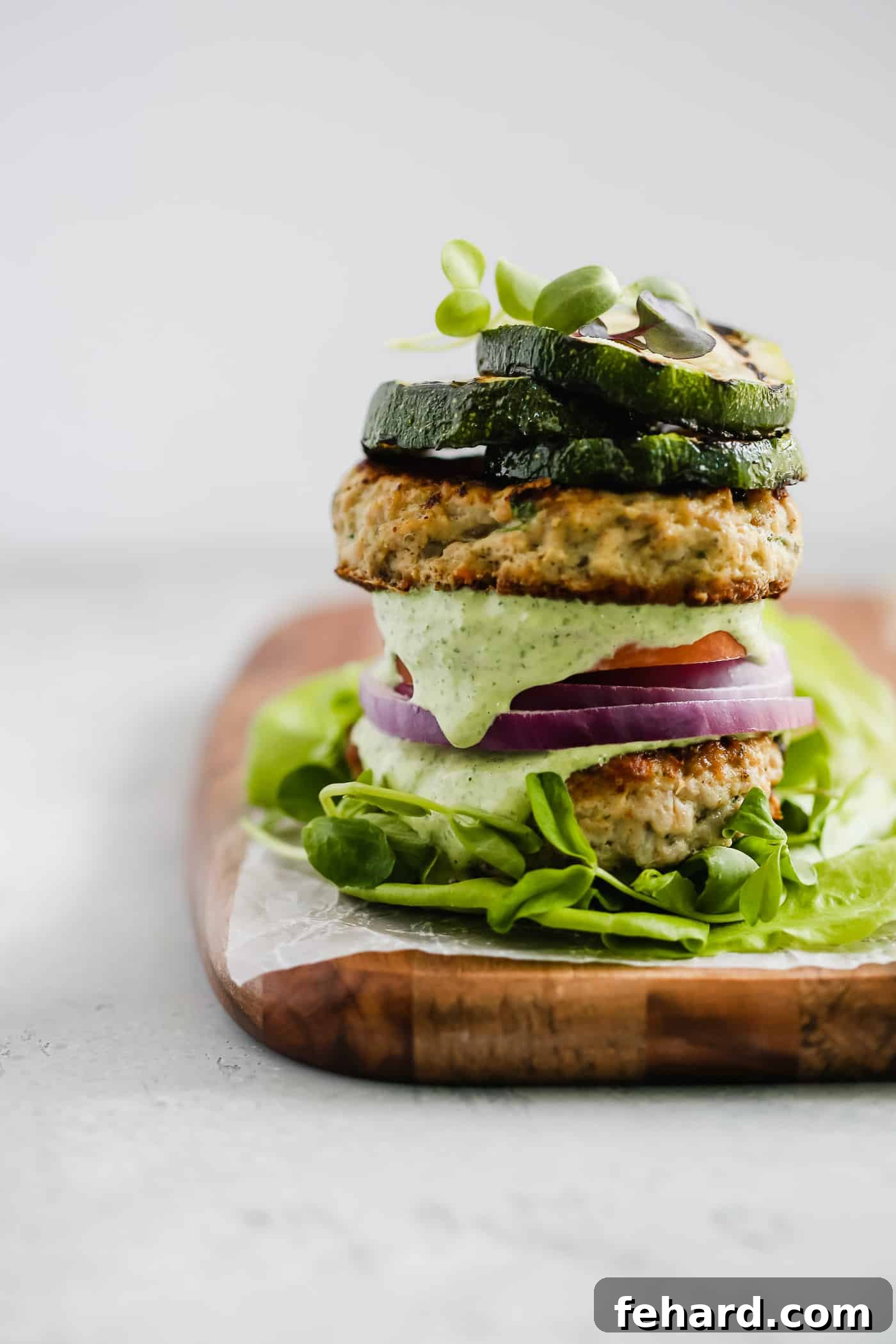 Flavorful Whole30 Bunless Turkey Burger with Grilled Zucchini