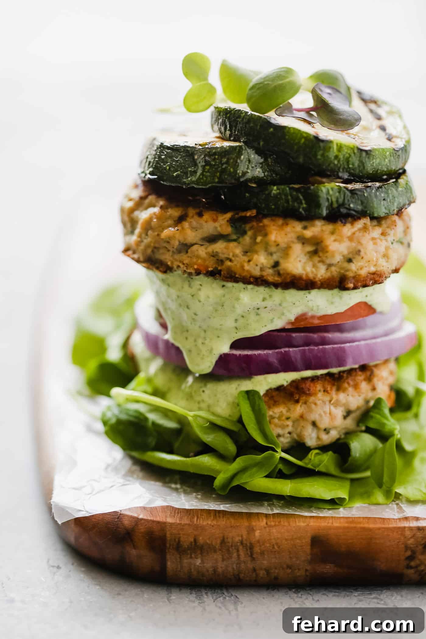 Ingredients for Whole30 Bunless Turkey Burgers and grilled zucchini
