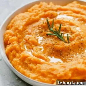 closeup view of a roasted butternut squash mash