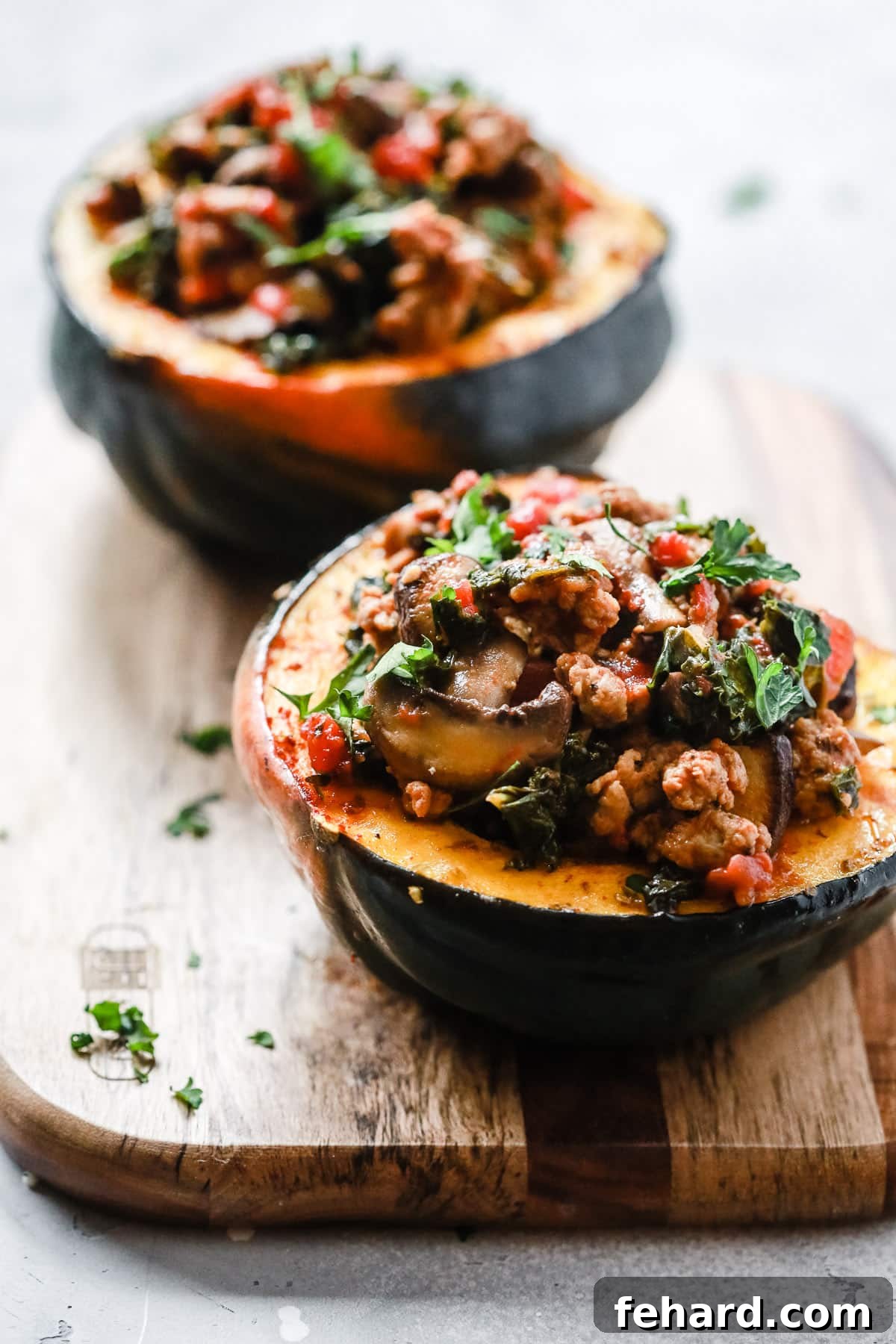 Hearty Sausage and Kale Filling for Stuffed Acorn Squash