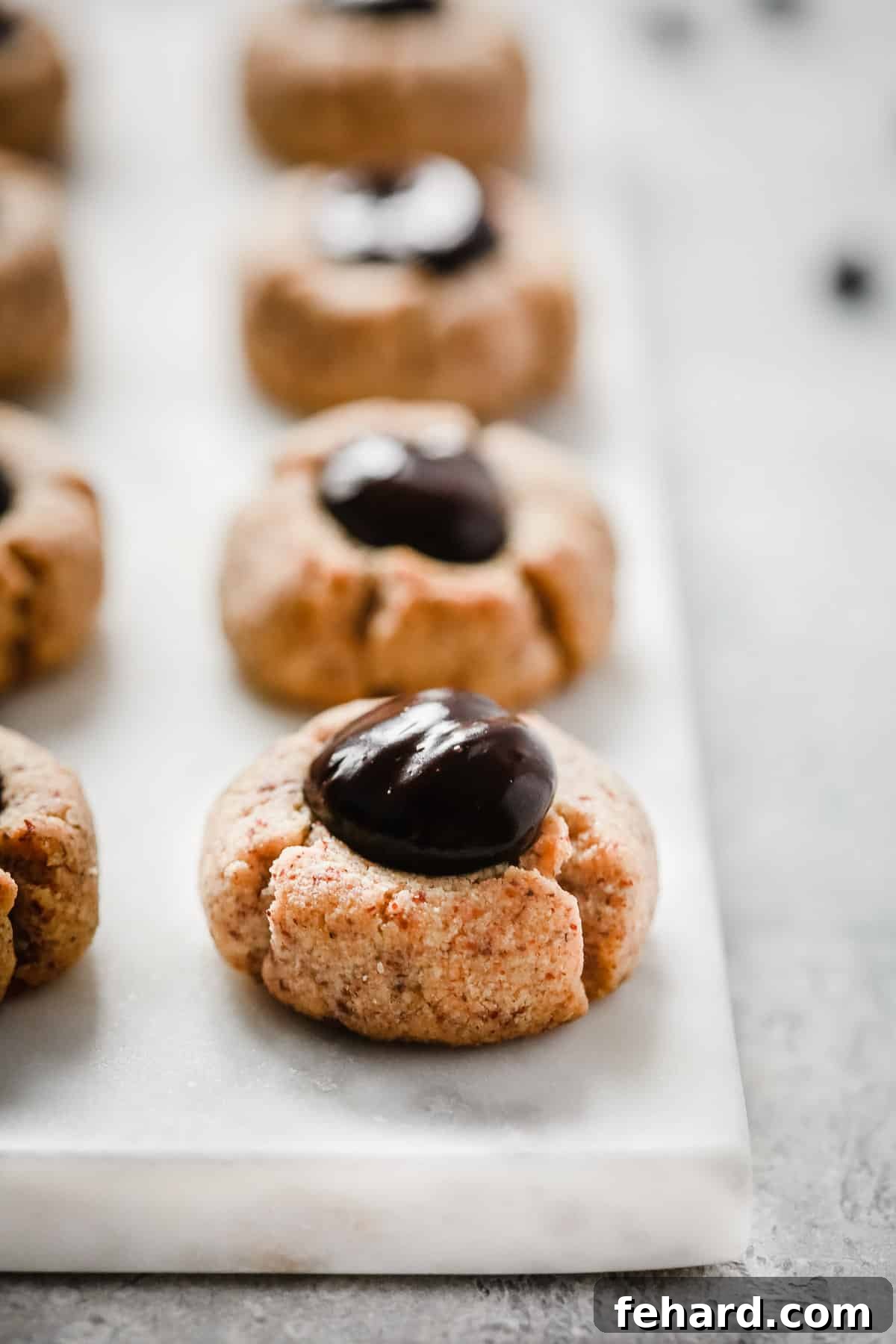 Sugar-free Nutella Thumbprint Cookies