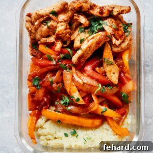 Flavor Packed Chicken Fajita Meal Prep Bowls 5 Chicken Fajita Meal Prep Bowls