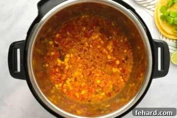 Hearty Instant Pot Chicken Tortilla Soup 6 Tortilla Soup cooked inside Instant Pot.