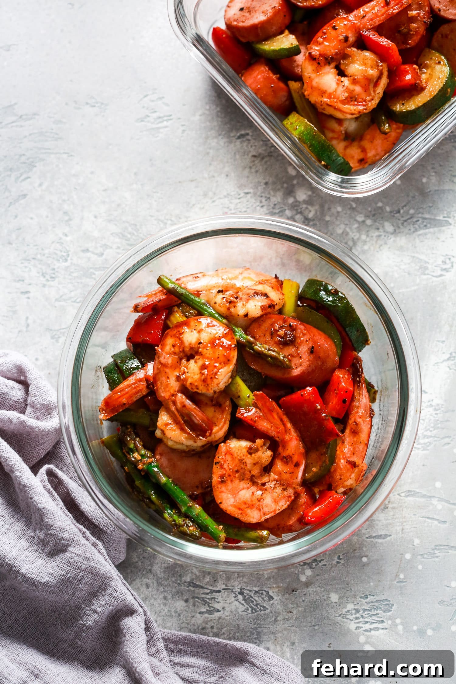 Shrimp and Sausage Vegetable Meal-Prep Skillet